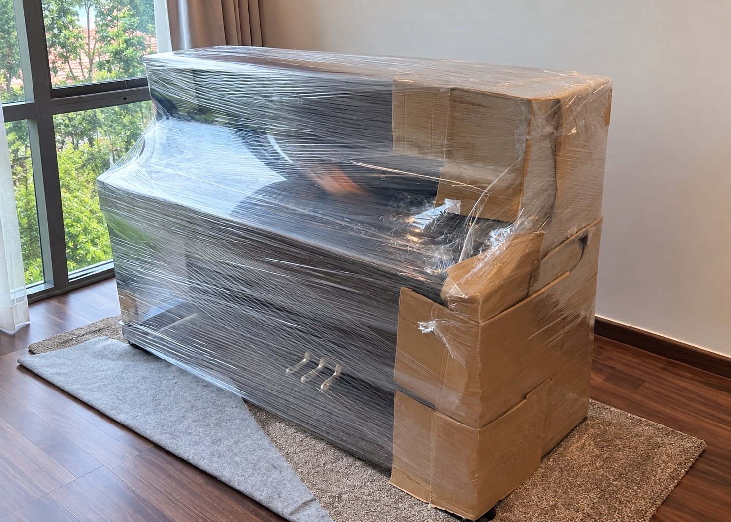 Large furniture wrapped for moving