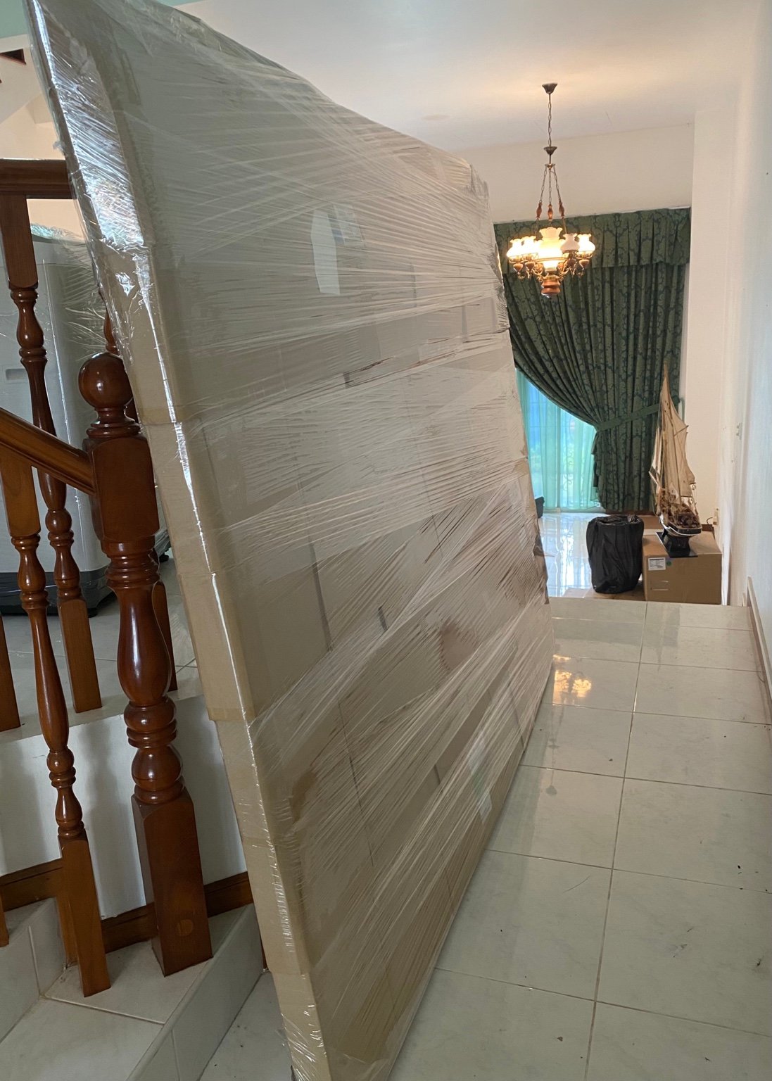 Large furniture wrapped before moving